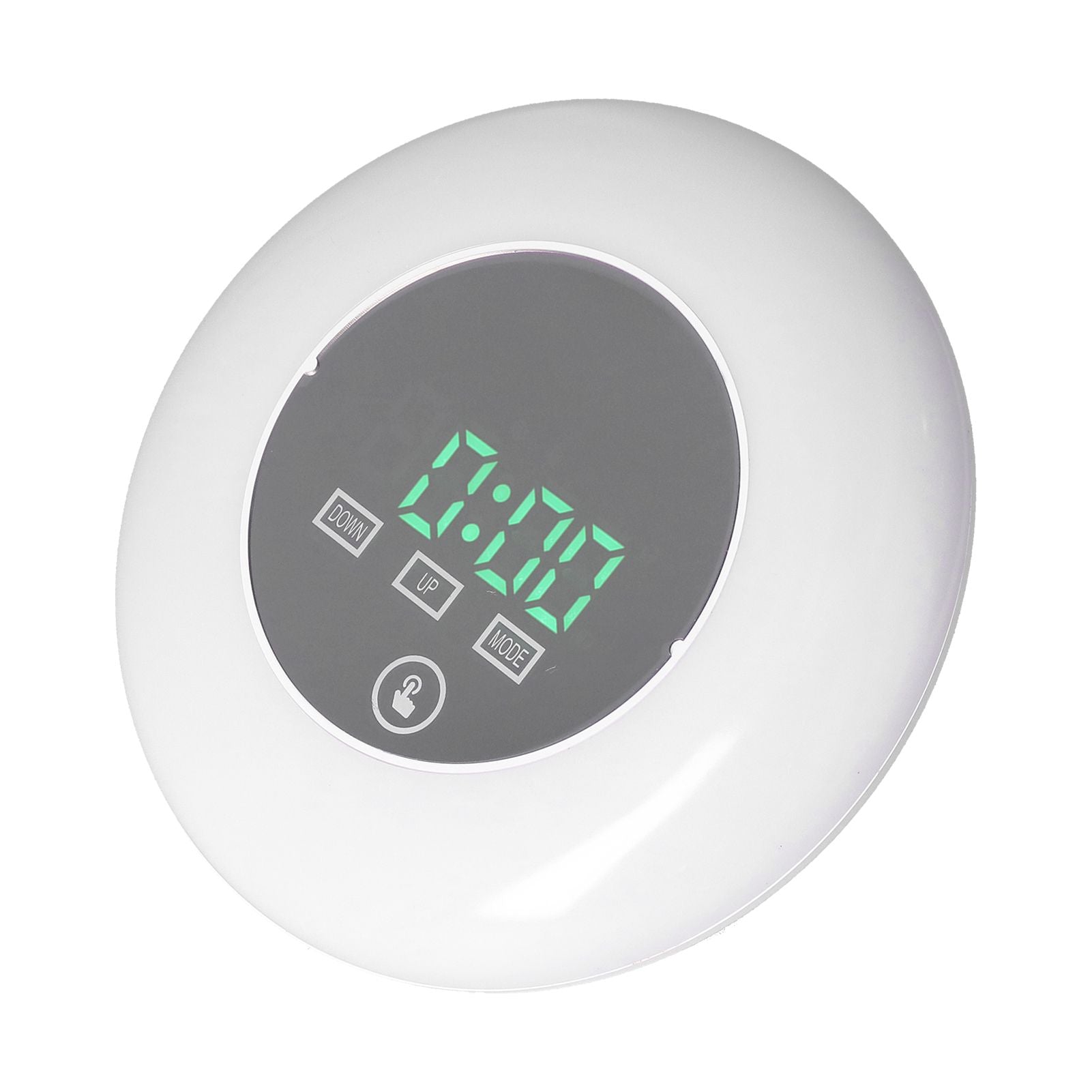 LED Digital Alarm Clock Mirror Clock Thermometer Clock 7 Color Electronic Clock for Bedroom OfficeGreen Word V1294-YM0523-3115210213011