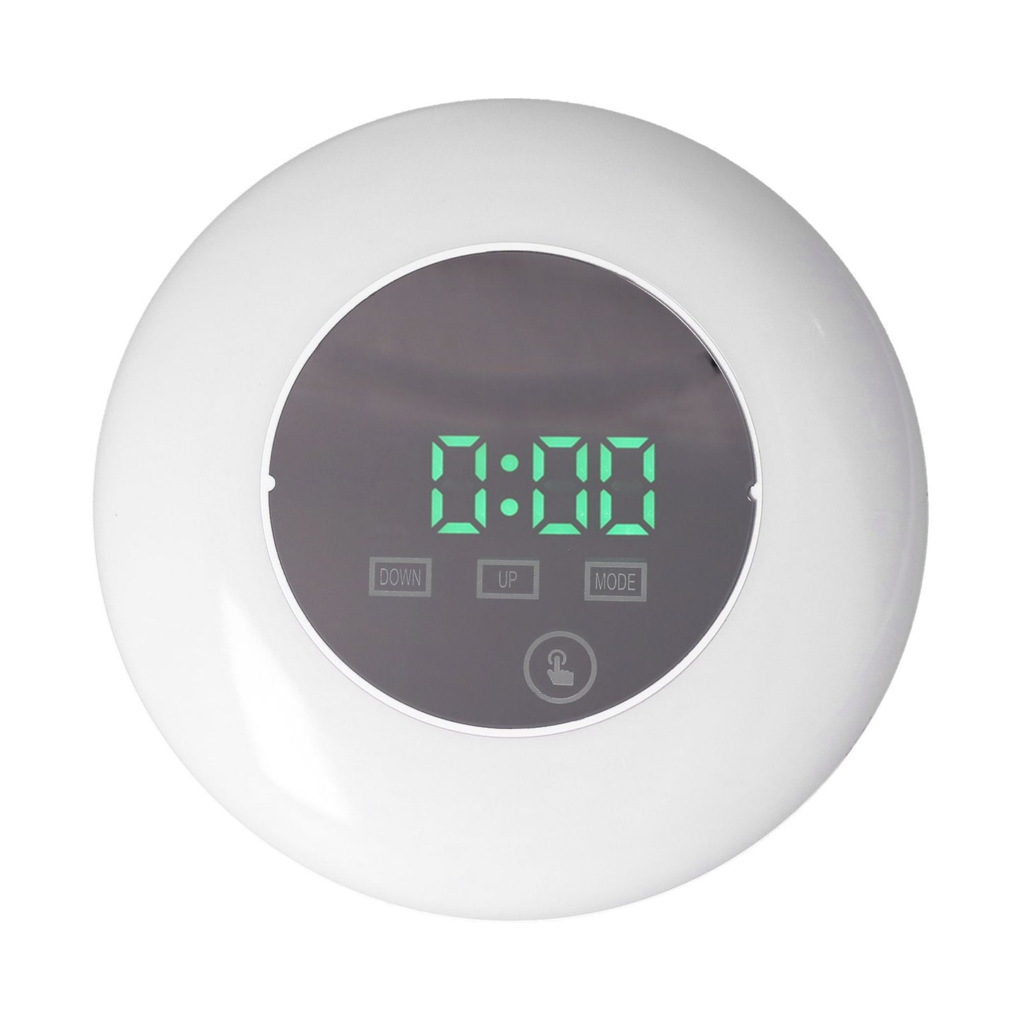 LED Digital Alarm Clock Mirror Clock Thermometer Clock 7 Color Electronic Clock for Bedroom OfficeGreen Word V1294-YM0523-3115210213011