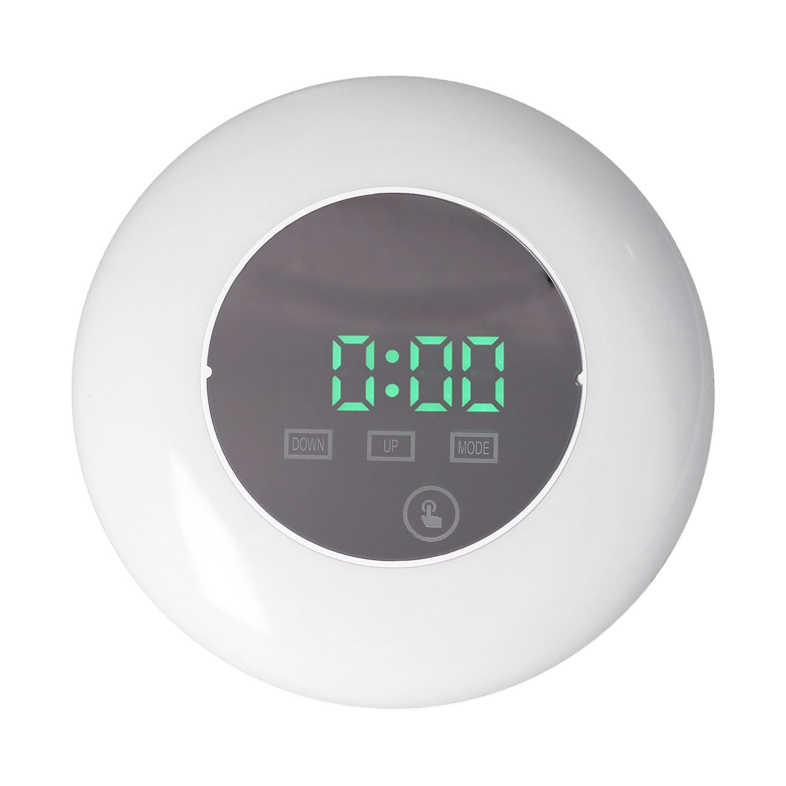 LED Digital Alarm Clock Mirror Clock Thermometer Clock 7 Color Electronic Clock for Bedroom OfficeGreen Word V1294-YM0523-3115210213011