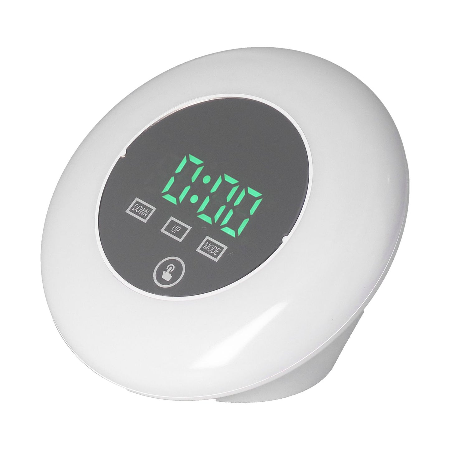 LED Digital Alarm Clock Mirror Clock Thermometer Clock 7 Color Electronic Clock for Bedroom OfficeGreen Word V1294-YM0523-3115210213011