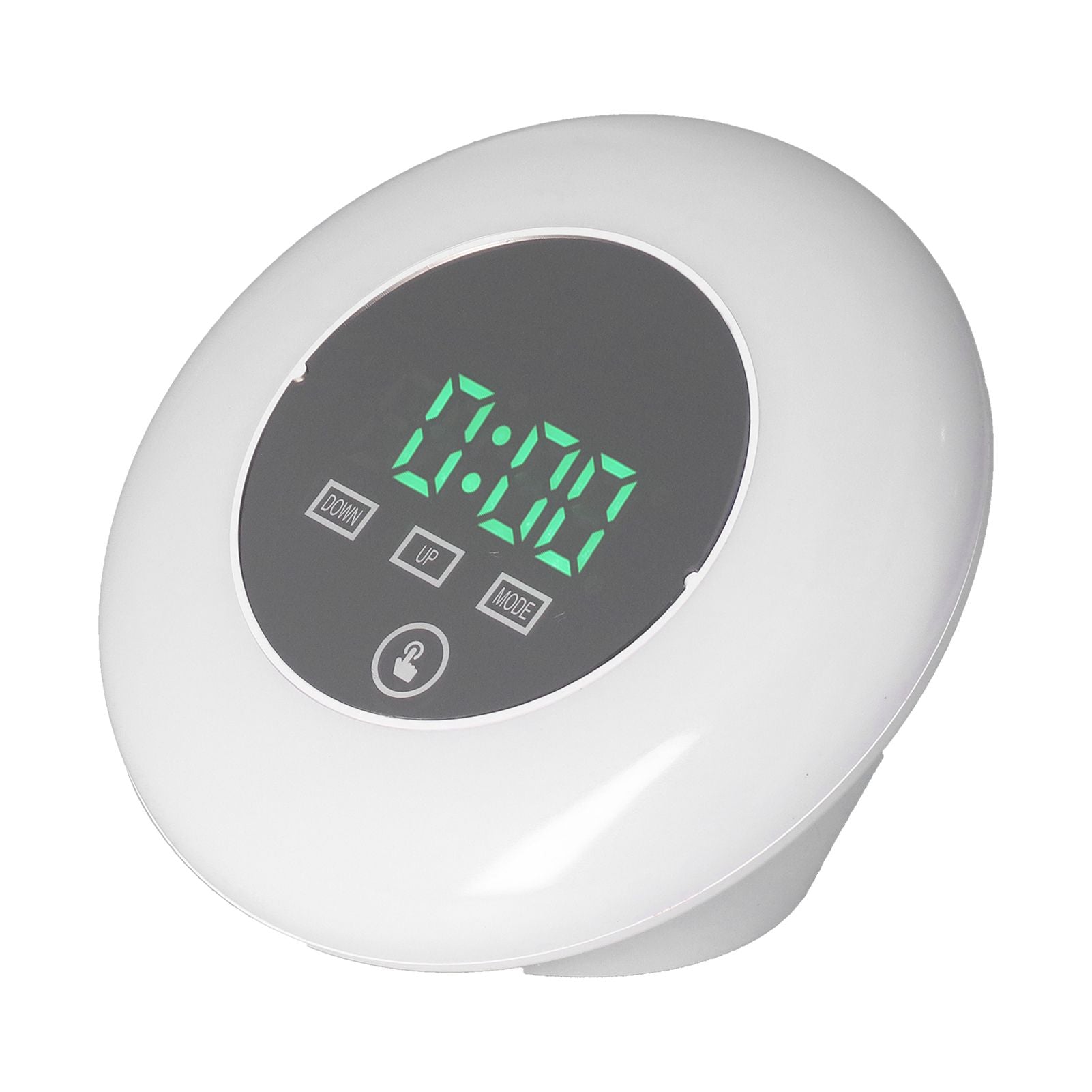 LED Digital Alarm Clock Mirror Clock Thermometer Clock 7 Color Electronic Clock for Bedroom OfficeGreen Word V1294-YM0523-3115210213011