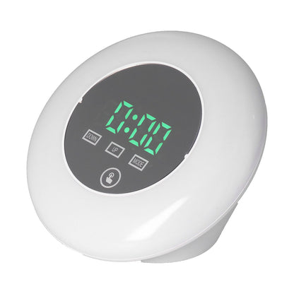 LED Digital Alarm Clock Mirror Clock Thermometer Clock 7 Color Electronic Clock for Bedroom OfficeGreen Word V1294-YM0523-3115210213011