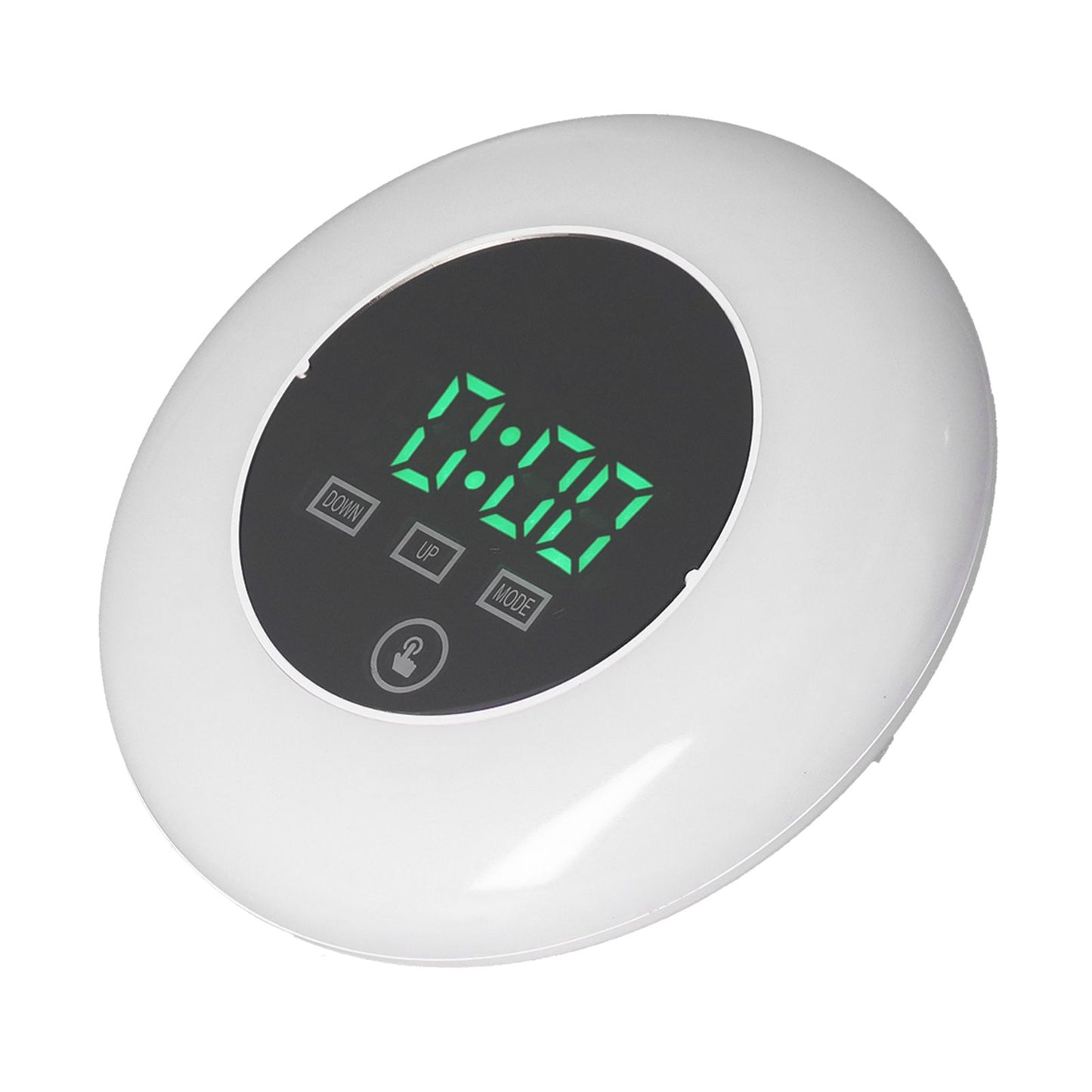 LED Digital Alarm Clock Mirror Clock Thermometer Clock 7 Color Electronic Clock for Bedroom OfficeGreen Word V1294-YM0523-3115210213011