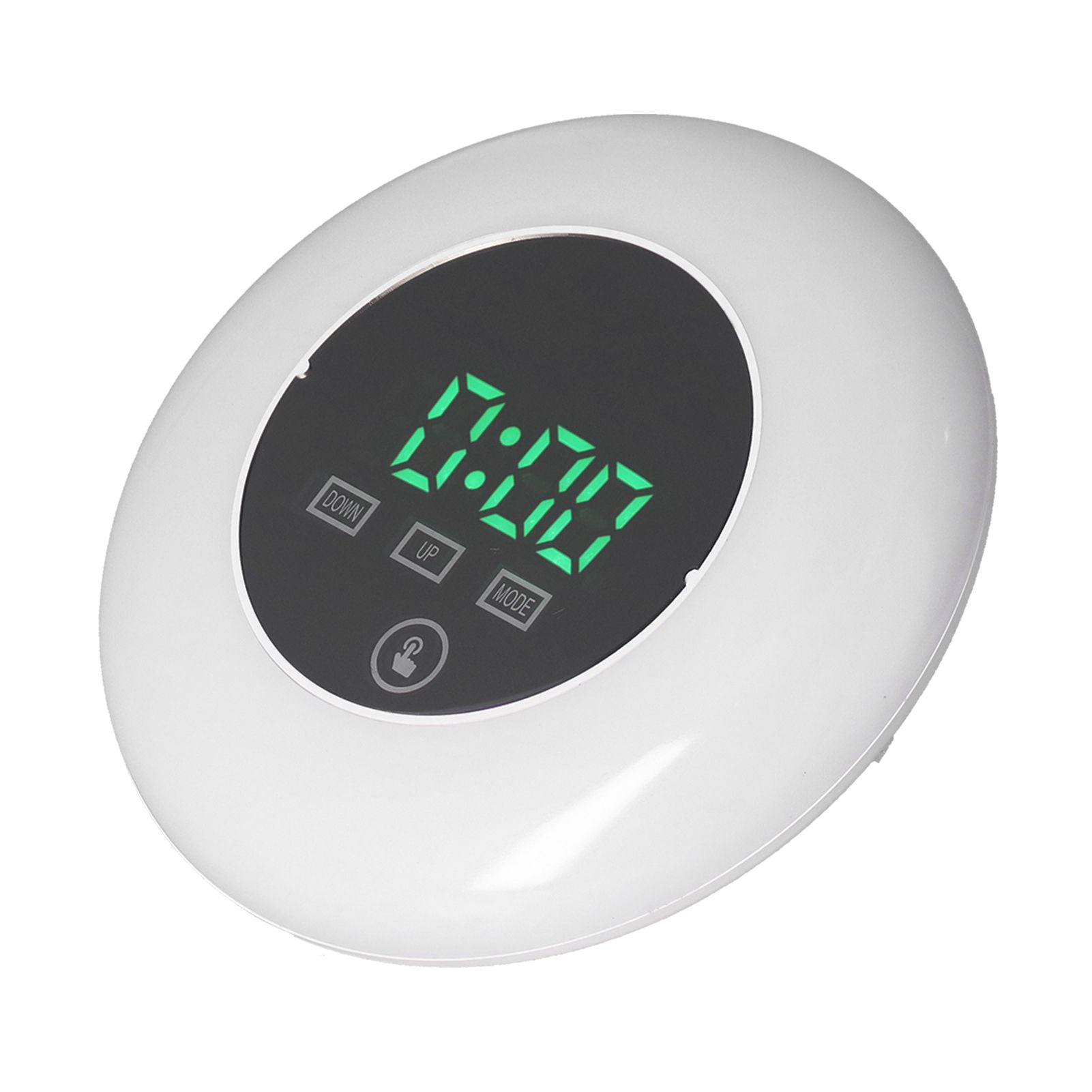 LED Digital Alarm Clock Mirror Clock Thermometer Clock 7 Color Electronic Clock for Bedroom OfficeGreen Word V1294-YM0523-3115210213011