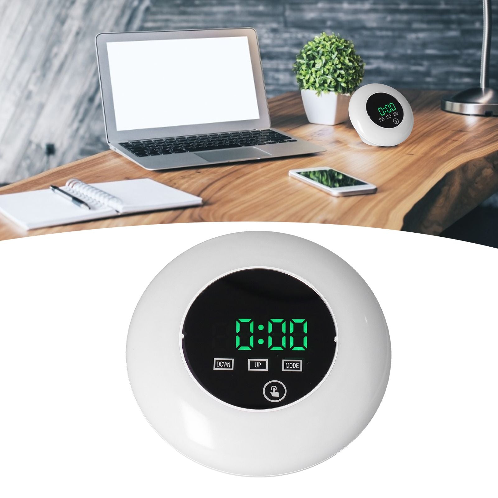 LED Digital Alarm Clock Mirror Clock Thermometer Clock 7 Color Electronic Clock for Bedroom OfficeGreen Word V1294-YM0523-3115210213011