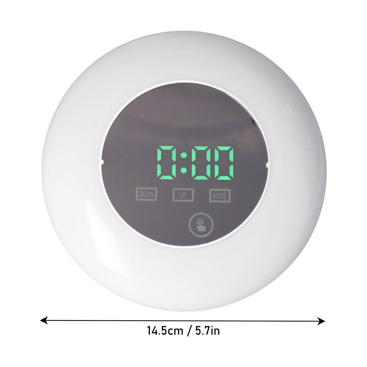 LED Digital Alarm Clock Mirror Clock Thermometer Clock 7 Color Electronic Clock for Bedroom OfficeGreen Word V1294-YM0523-3115210213011