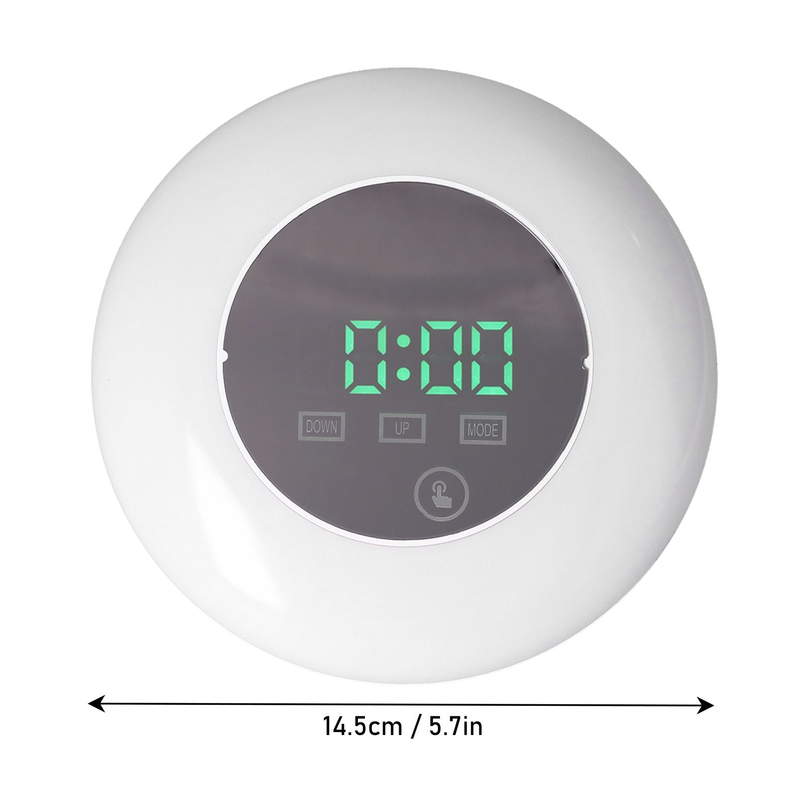 LED Digital Alarm Clock Mirror Clock Thermometer Clock 7 Color Electronic Clock for Bedroom OfficeGreen Word V1294-YM0523-3115210213011