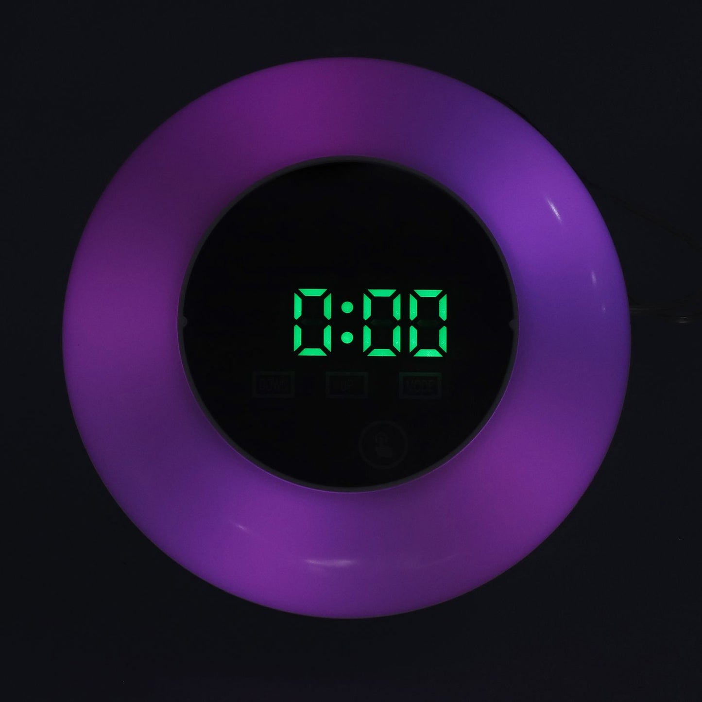 LED Digital Alarm Clock Mirror Clock Thermometer Clock 7 Color Electronic Clock for Bedroom OfficeGreen Word V1294-YM0523-3115210213011