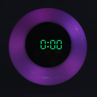 LED Digital Alarm Clock Mirror Clock Thermometer Clock 7 Color Electronic Clock for Bedroom OfficeGreen Word V1294-YM0523-3115210213011