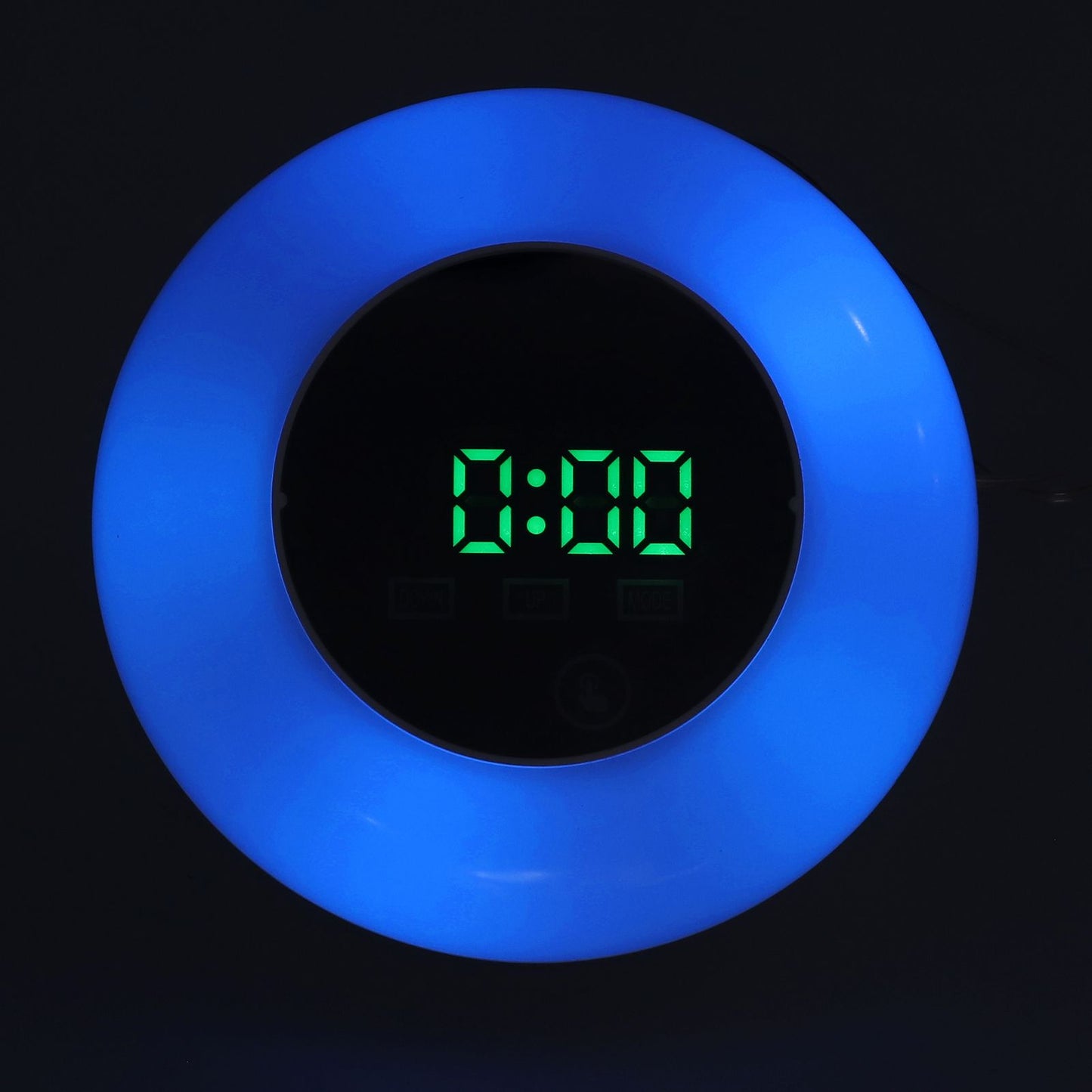 LED Digital Alarm Clock Mirror Clock Thermometer Clock 7 Color Electronic Clock for Bedroom OfficeGreen Word V1294-YM0523-3115210213011
