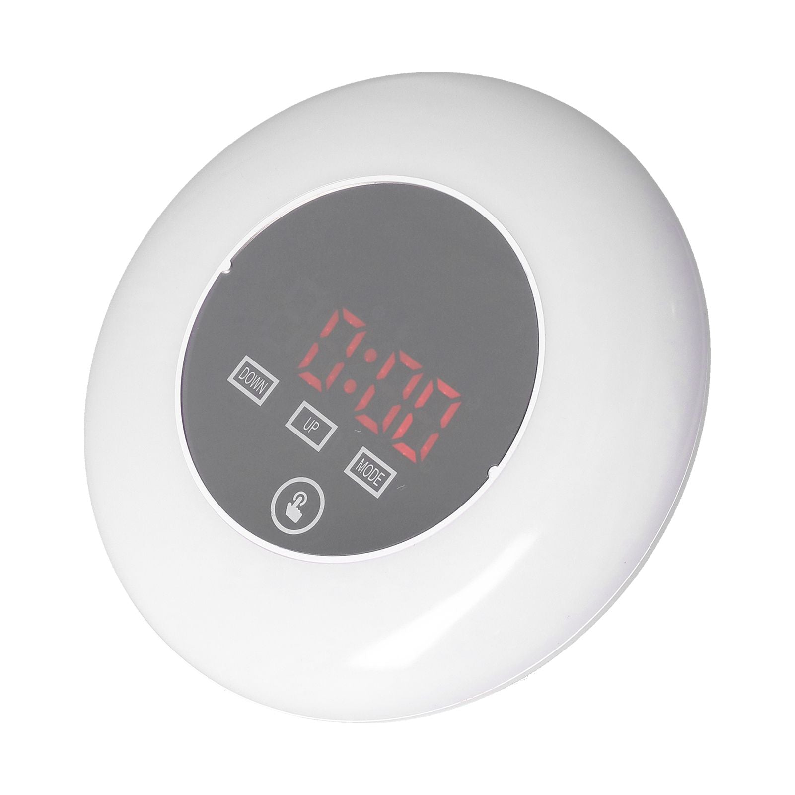 LED Digital Alarm Clock Mirror Clock Thermometer Clock 7 Color Electronic Clock for Bedroom OfficeRed Word V1294-YM0523-3115210213012