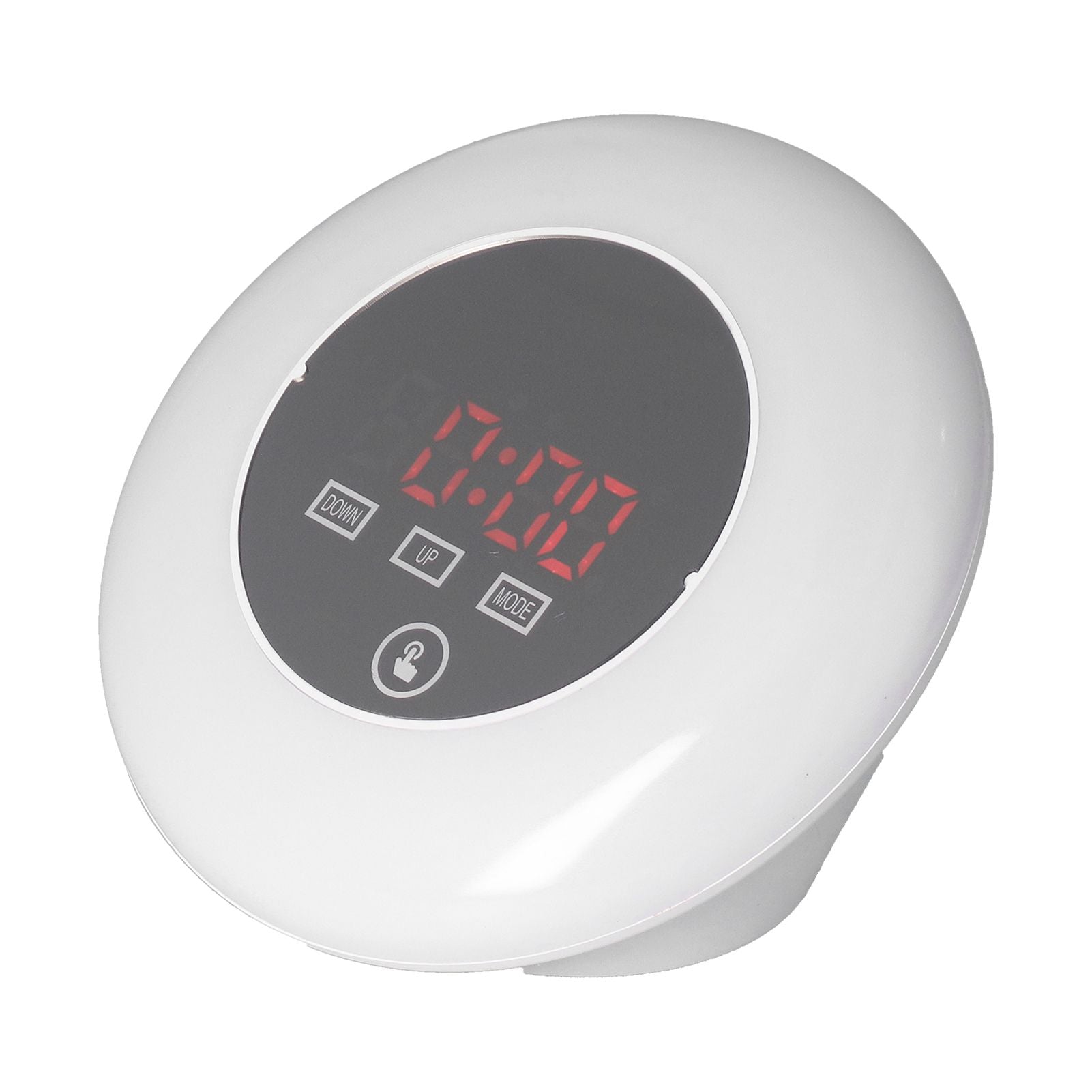LED Digital Alarm Clock Mirror Clock Thermometer Clock 7 Color Electronic Clock for Bedroom OfficeRed Word V1294-YM0523-3115210213012