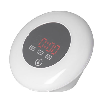 LED Digital Alarm Clock Mirror Clock Thermometer Clock 7 Color Electronic Clock for Bedroom OfficeRed Word V1294-YM0523-3115210213012