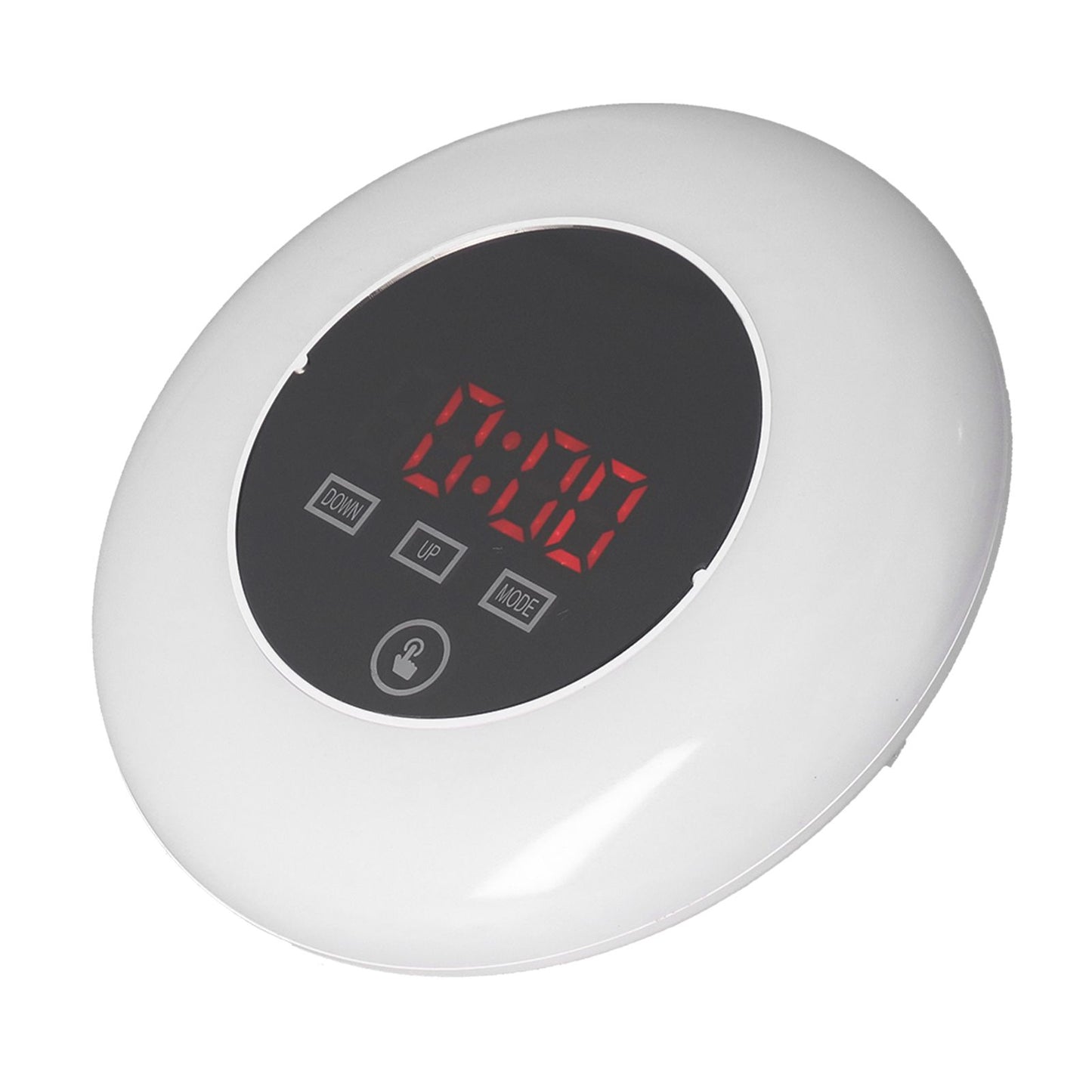 LED Digital Alarm Clock Mirror Clock Thermometer Clock 7 Color Electronic Clock for Bedroom OfficeRed Word V1294-YM0523-3115210213012