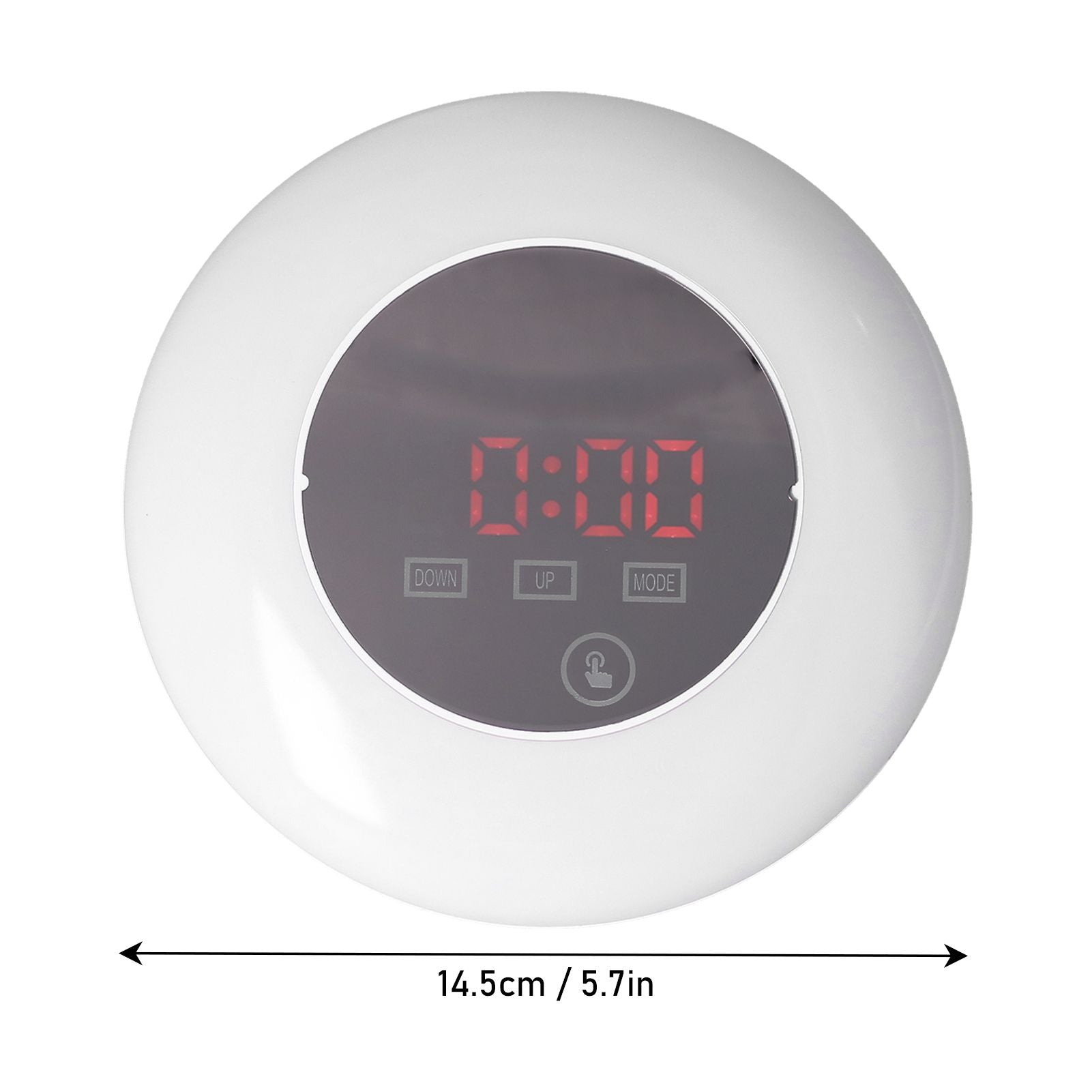 LED Digital Alarm Clock Mirror Clock Thermometer Clock 7 Color Electronic Clock for Bedroom OfficeRed Word V1294-YM0523-3115210213012