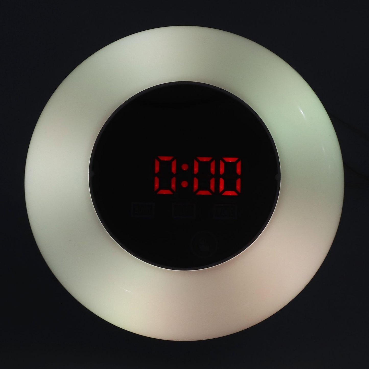 LED Digital Alarm Clock Mirror Clock Thermometer Clock 7 Color Electronic Clock for Bedroom OfficeRed Word V1294-YM0523-3115210213012