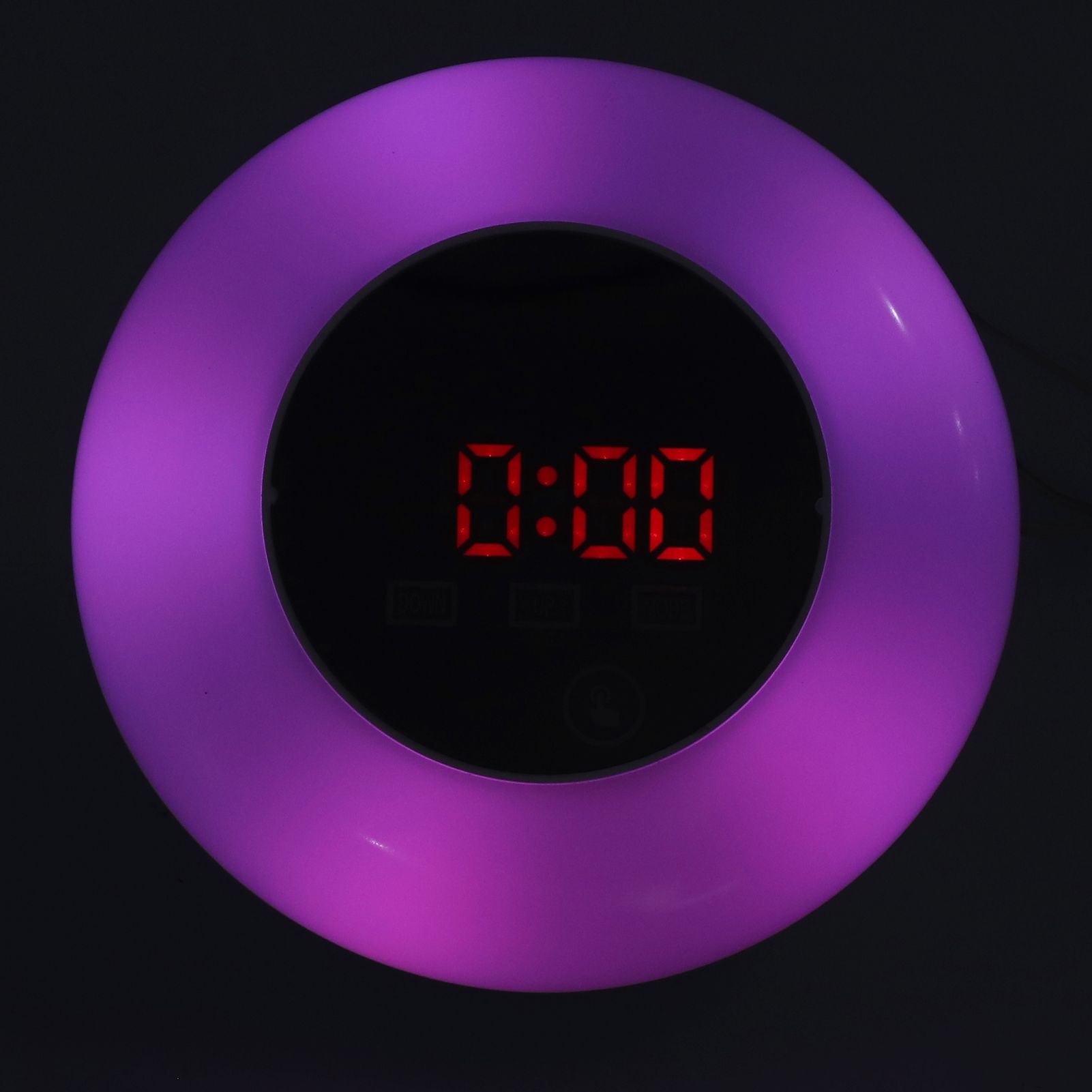 LED Digital Alarm Clock Mirror Clock Thermometer Clock 7 Color Electronic Clock for Bedroom OfficeRed Word V1294-YM0523-3115210213012