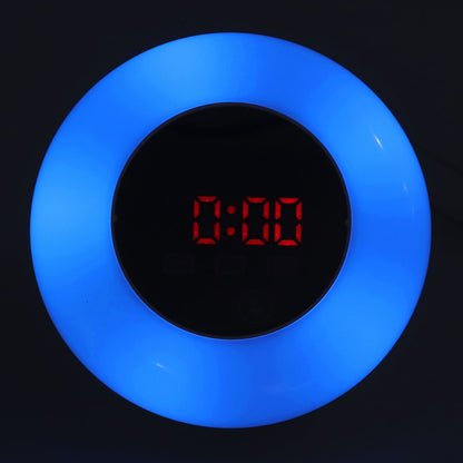 LED Digital Alarm Clock Mirror Clock Thermometer Clock 7 Color Electronic Clock for Bedroom OfficeRed Word V1294-YM0523-3115210213012
