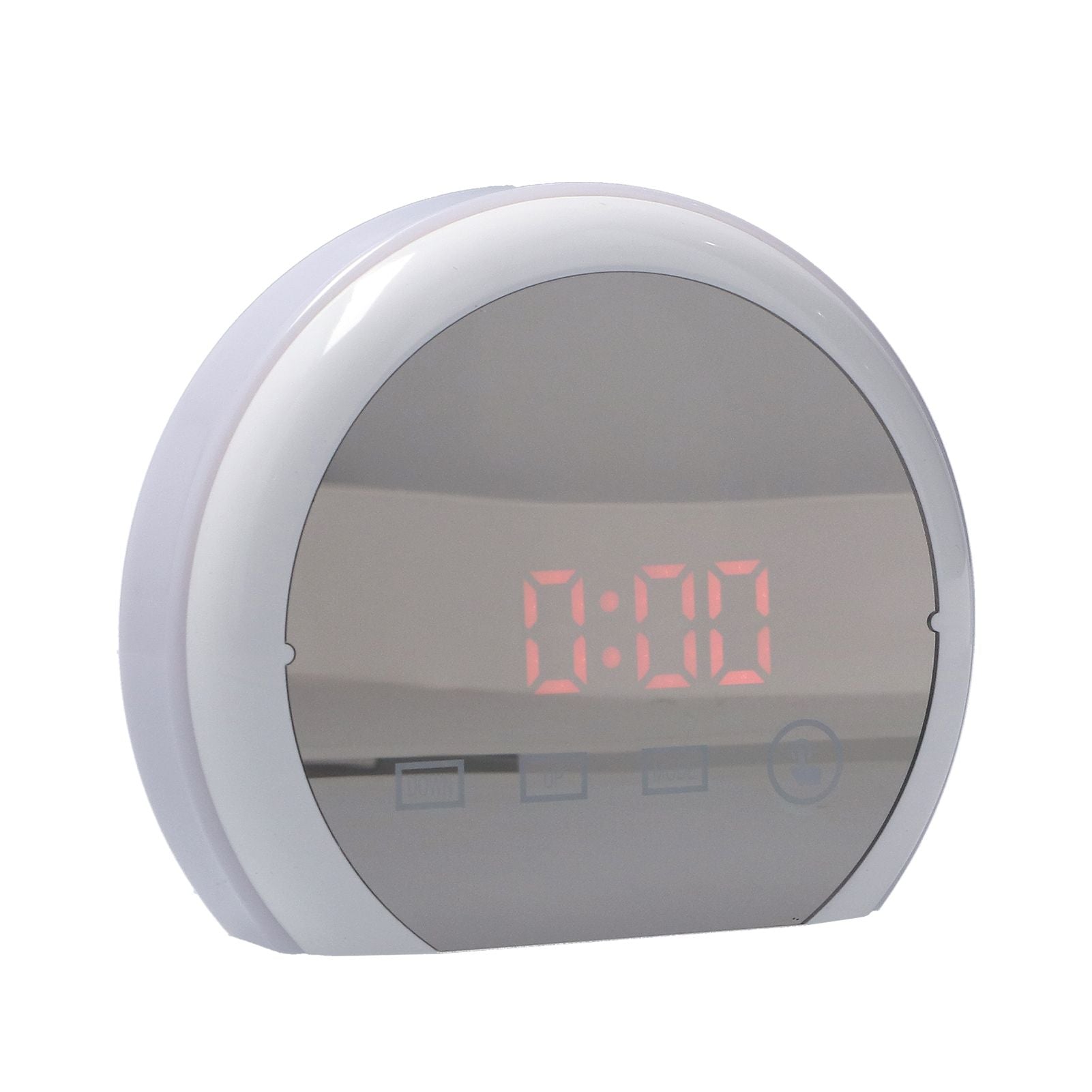 Digital LED Mirror Clock with 7 Color Lighting Snooze Alarm Clock Temperature Date Time DisplayRed Word V1294-YM0523-3115210213112