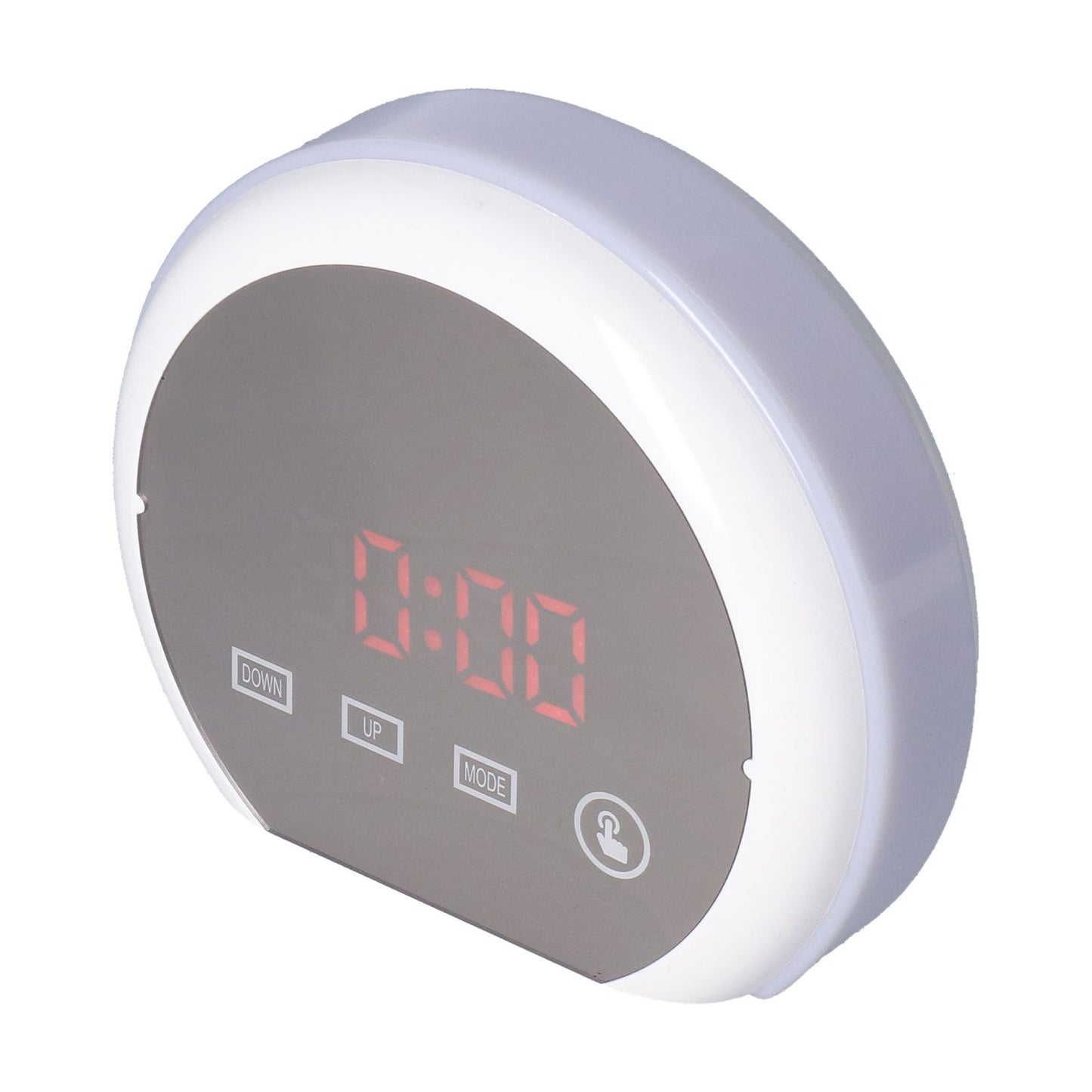 Digital LED Mirror Clock with 7 Color Lighting Snooze Alarm Clock Temperature Date Time DisplayRed Word V1294-YM0523-3115210213112