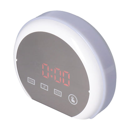 Digital LED Mirror Clock with 7 Color Lighting Snooze Alarm Clock Temperature Date Time DisplayRed Word V1294-YM0523-3115210213112