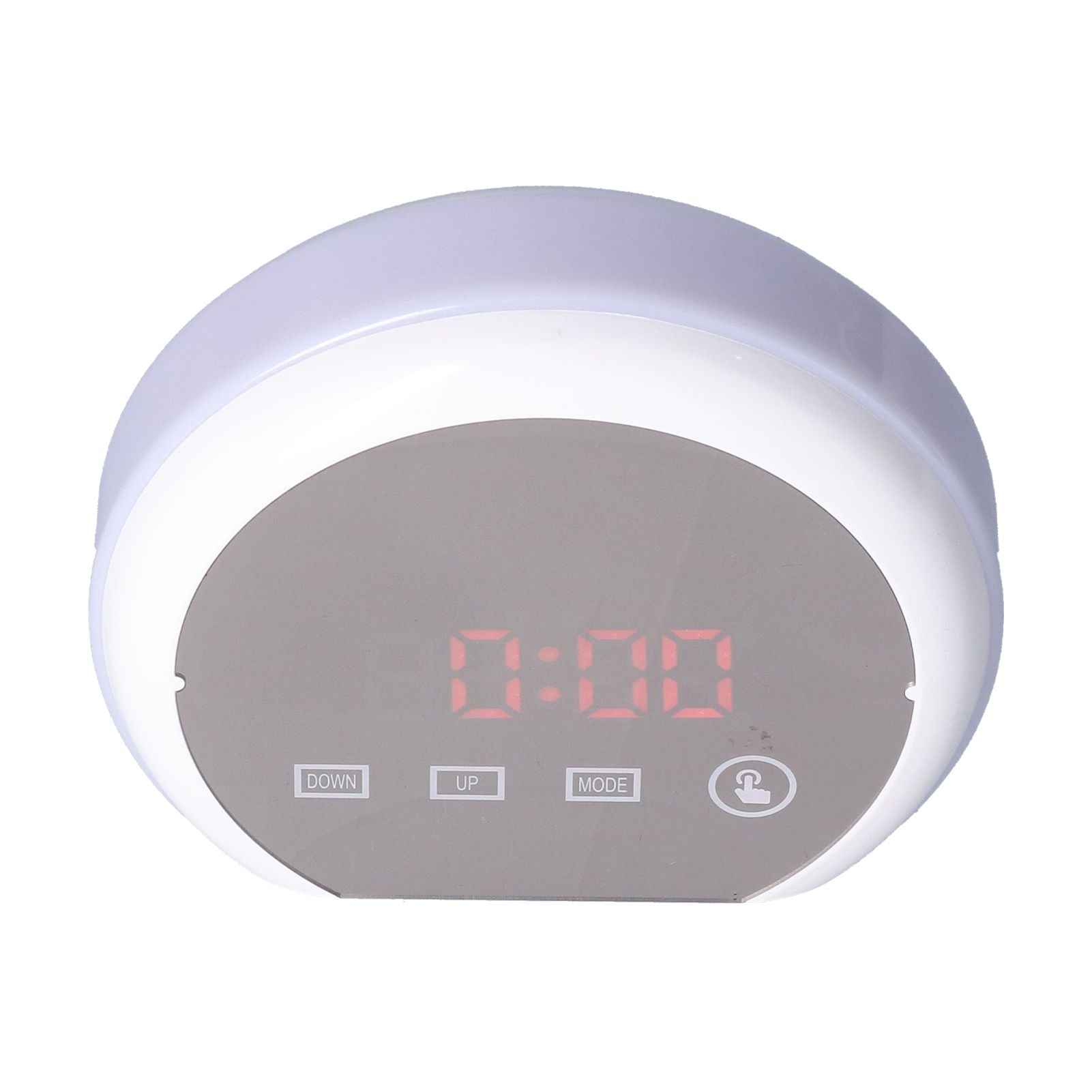 Digital LED Mirror Clock with 7 Color Lighting Snooze Alarm Clock Temperature Date Time DisplayRed Word V1294-YM0523-3115210213112