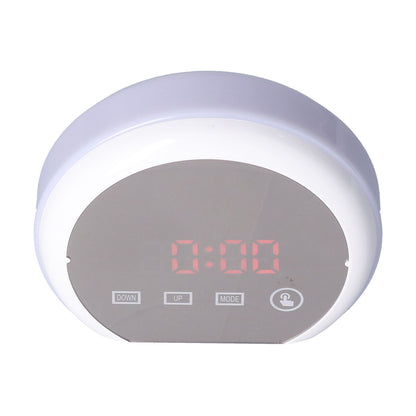 Digital LED Mirror Clock with 7 Color Lighting Snooze Alarm Clock Temperature Date Time DisplayRed Word V1294-YM0523-3115210213112