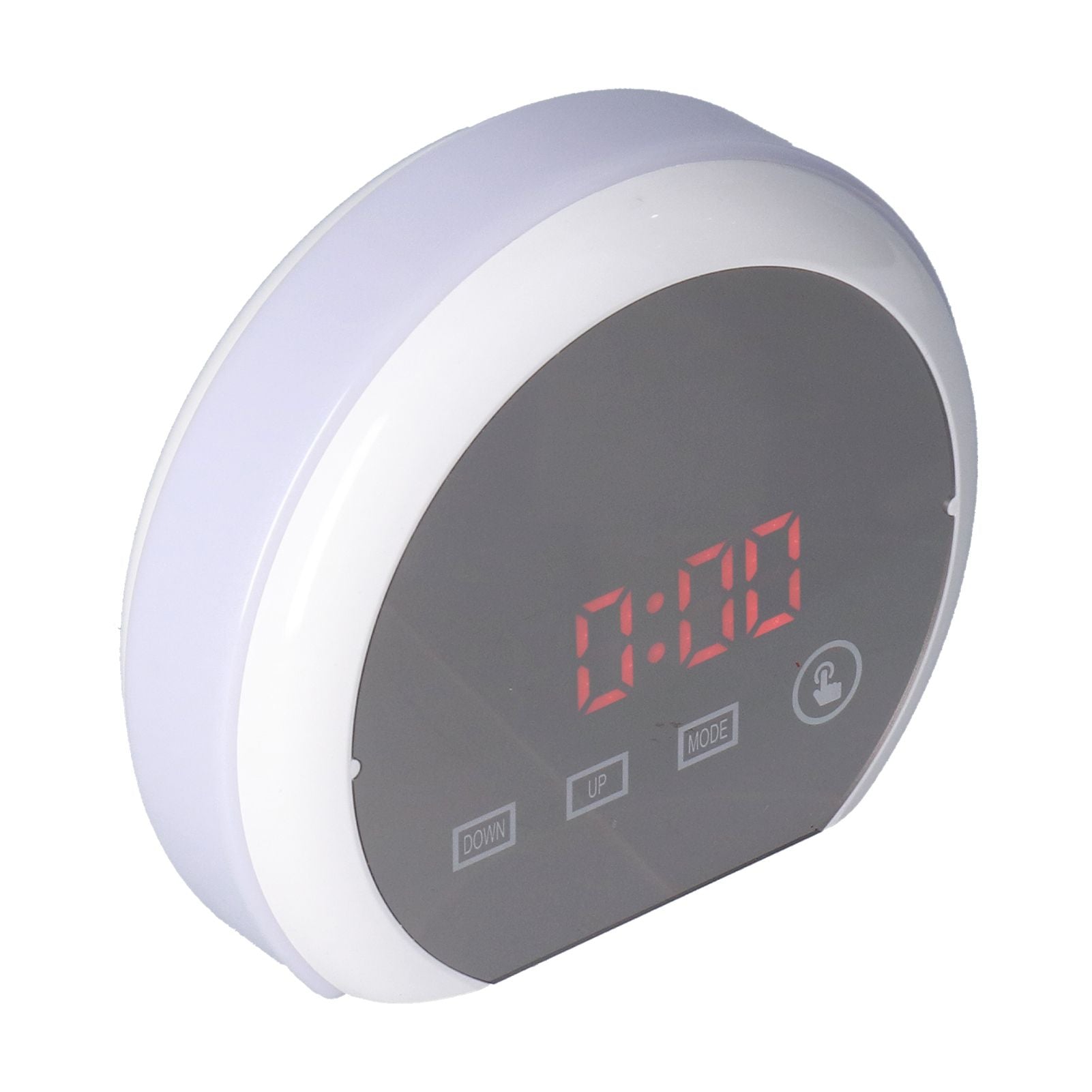 Digital LED Mirror Clock with 7 Color Lighting Snooze Alarm Clock Temperature Date Time DisplayRed Word V1294-YM0523-3115210213112