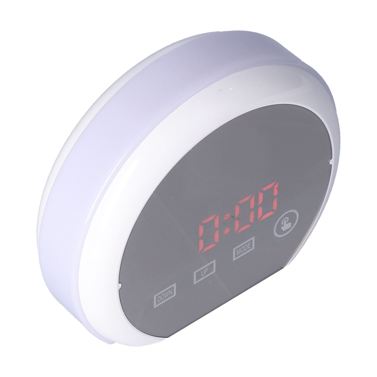 Digital LED Mirror Clock with 7 Color Lighting Snooze Alarm Clock Temperature Date Time DisplayRed Word V1294-YM0523-3115210213112