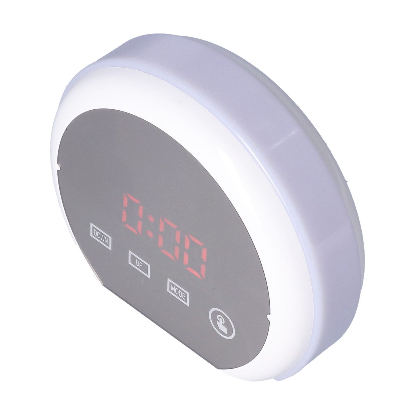 Digital LED Mirror Clock with 7 Color Lighting Snooze Alarm Clock Temperature Date Time DisplayRed Word V1294-YM0523-3115210213112