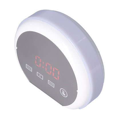 Digital LED Mirror Clock with 7 Color Lighting Snooze Alarm Clock Temperature Date Time DisplayRed Word V1294-YM0523-3115210213112