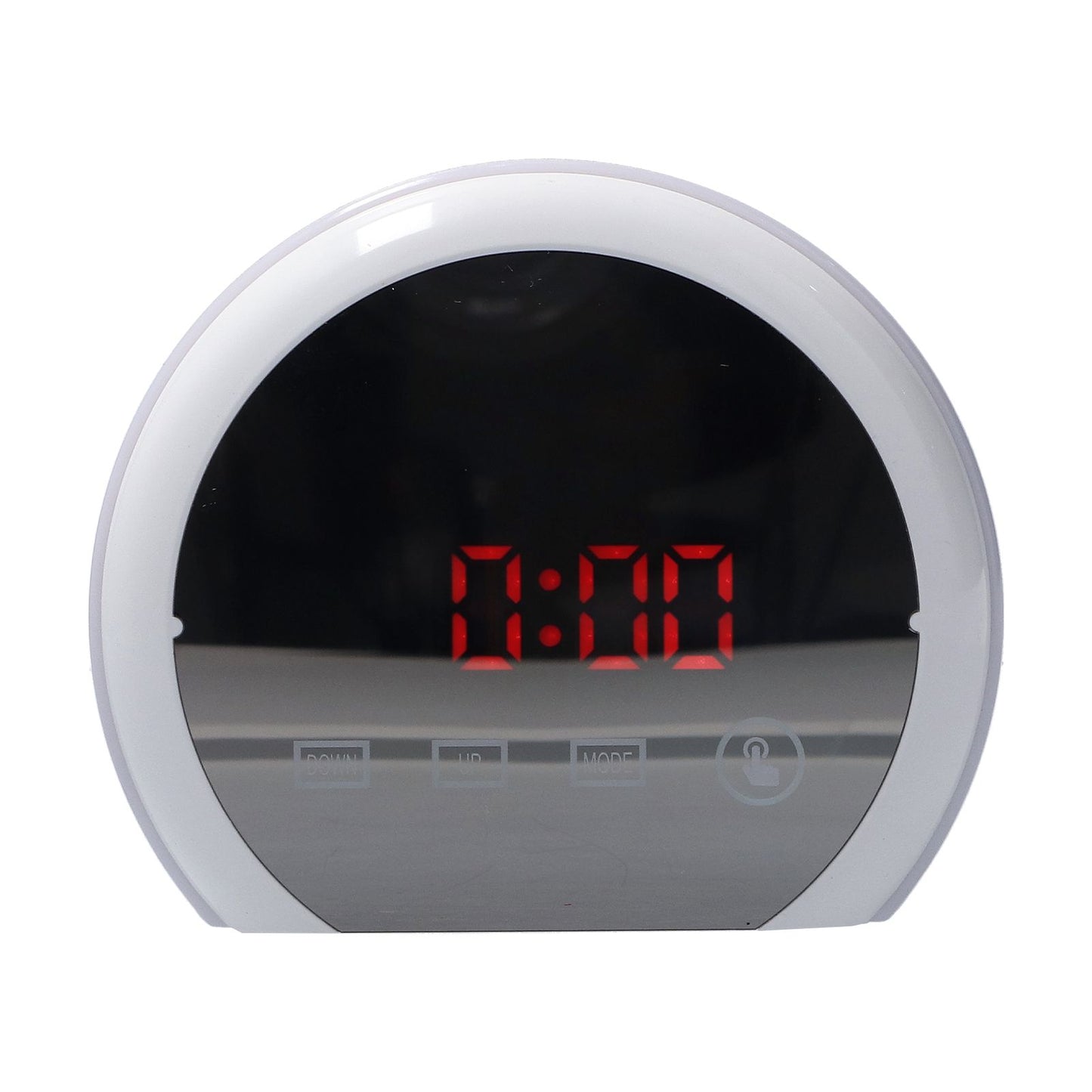 Digital LED Mirror Clock with 7 Color Lighting Snooze Alarm Clock Temperature Date Time DisplayRed Word V1294-YM0523-3115210213112