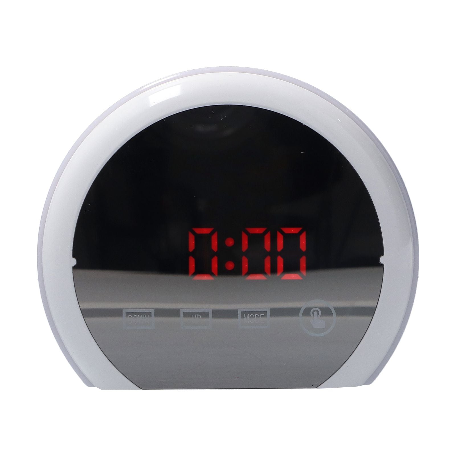 Digital LED Mirror Clock with 7 Color Lighting Snooze Alarm Clock Temperature Date Time DisplayRed Word V1294-YM0523-3115210213112