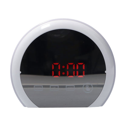 Digital LED Mirror Clock with 7 Color Lighting Snooze Alarm Clock Temperature Date Time DisplayRed Word V1294-YM0523-3115210213112