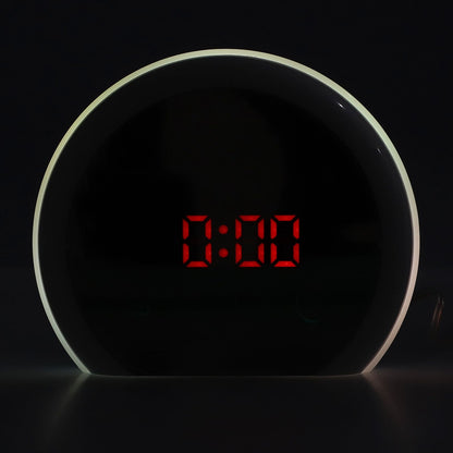 Digital LED Mirror Clock with 7 Color Lighting Snooze Alarm Clock Temperature Date Time DisplayRed Word V1294-YM0523-3115210213112