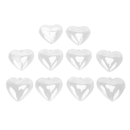 5Pcs Clear Fillable Ball Transparent Heart Shape Plastic Ornaments for DIY Crafts Christmas Tree BirthdayS V1294-YM0523-3115210213511