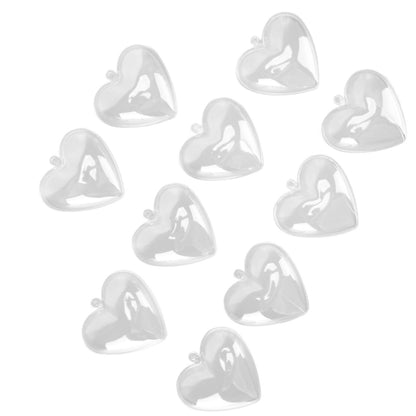 5Pcs Clear Fillable Ball Transparent Heart Shape Plastic Ornaments for DIY Crafts Christmas Tree BirthdayS V1294-YM0523-3115210213511