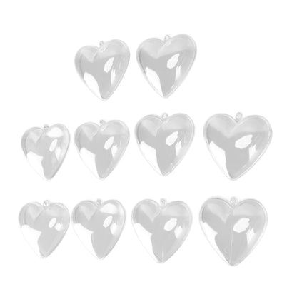 5Pcs Clear Fillable Ball Transparent Heart Shape Plastic Ornaments for DIY Crafts Christmas Tree BirthdayS V1294-YM0523-3115210213511