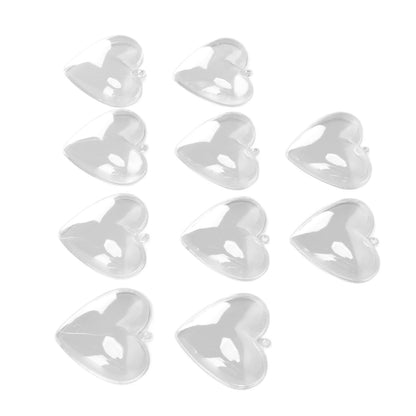5Pcs Clear Fillable Ball Transparent Heart Shape Plastic Ornaments for DIY Crafts Christmas Tree BirthdayS V1294-YM0523-3115210213511