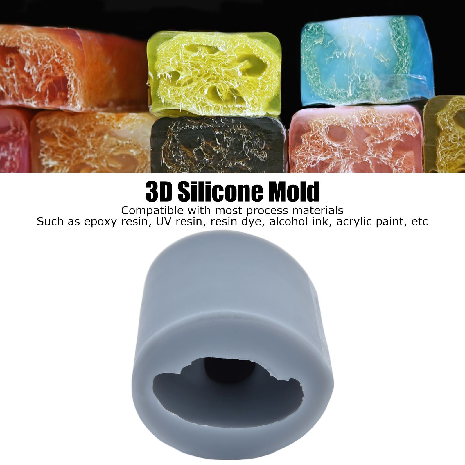 Silicone Skull Candle Mold 3D Skull Head Mold with Rubber Rings for Home Cake Decoration V1294-YM0523-3115210213611