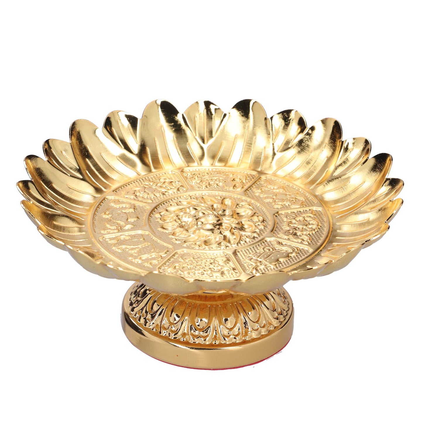 Fruit Tray Retro Style Flat Glossy Durable Alloy Decorative Plate for Temples Sacrifices Home Decoration V1294-YM0523-3115210216511