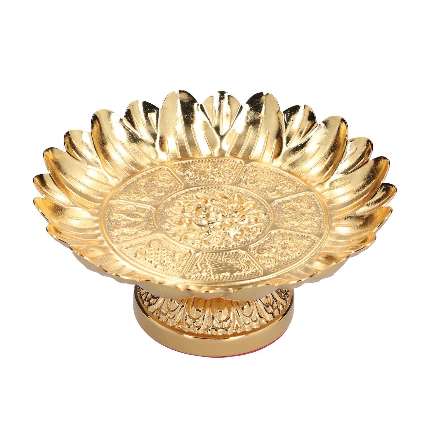 Fruit Tray Retro Style Flat Glossy Durable Alloy Decorative Plate for Temples Sacrifices Home Decoration V1294-YM0523-3115210216511