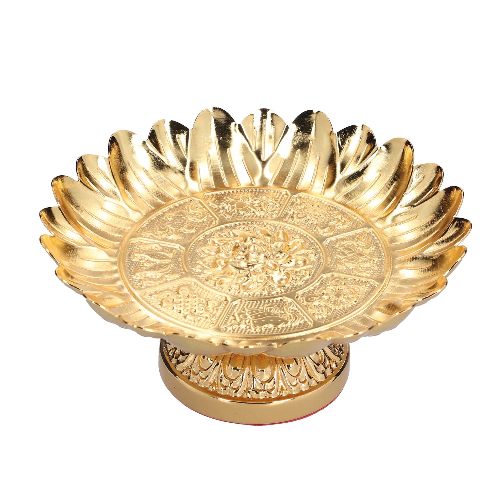Fruit Tray Retro Style Flat Glossy Durable Alloy Decorative Plate for Temples Sacrifices Home Decoration V1294-YM0523-3115210216511