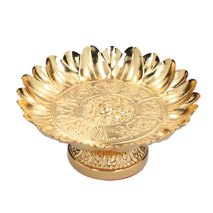 Fruit Tray Retro Style Flat Glossy Durable Alloy Decorative Plate for Temples Sacrifices Home Decoration V1294-YM0523-3115210216511