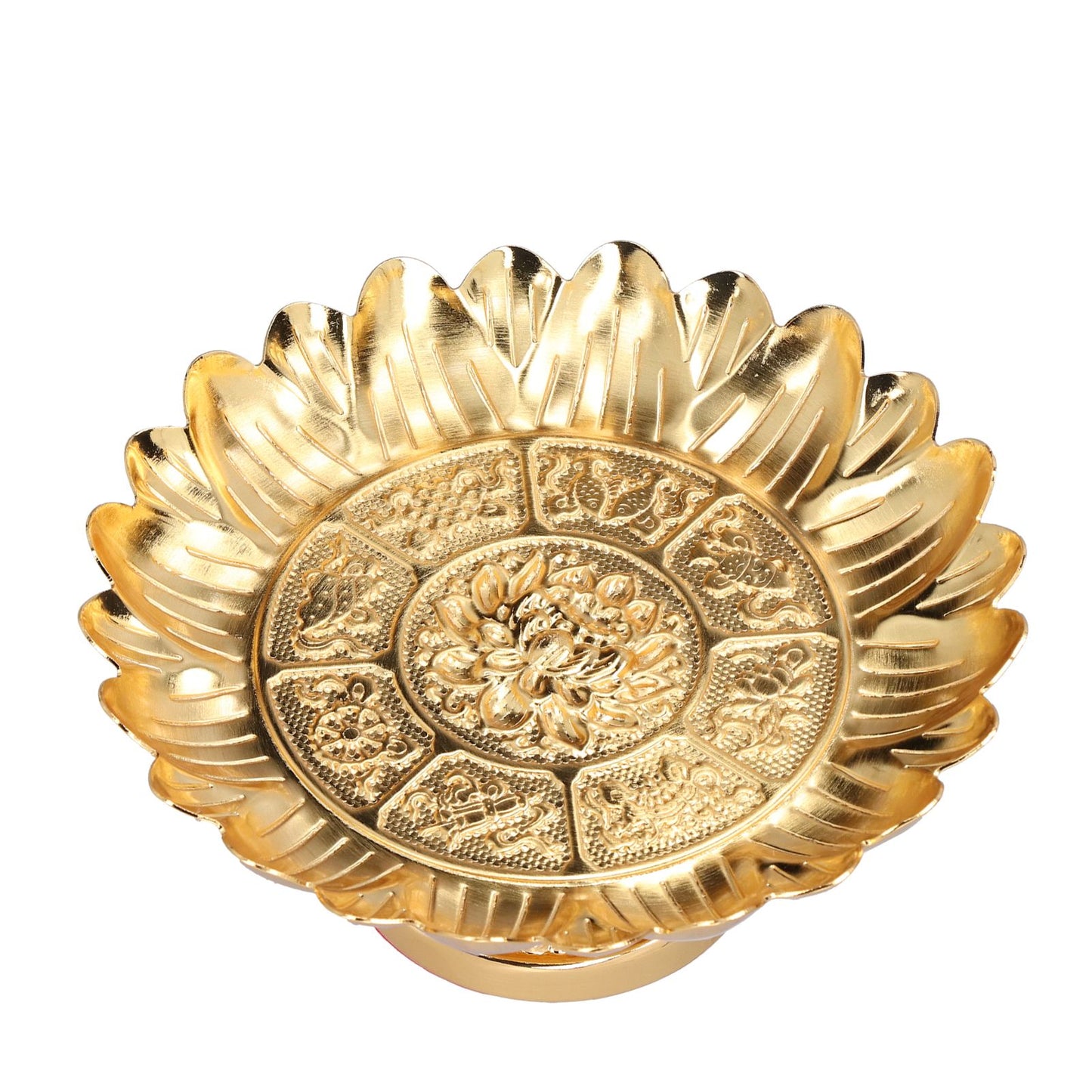 Fruit Tray Retro Style Flat Glossy Durable Alloy Decorative Plate for Temples Sacrifices Home Decoration V1294-YM0523-3115210216511