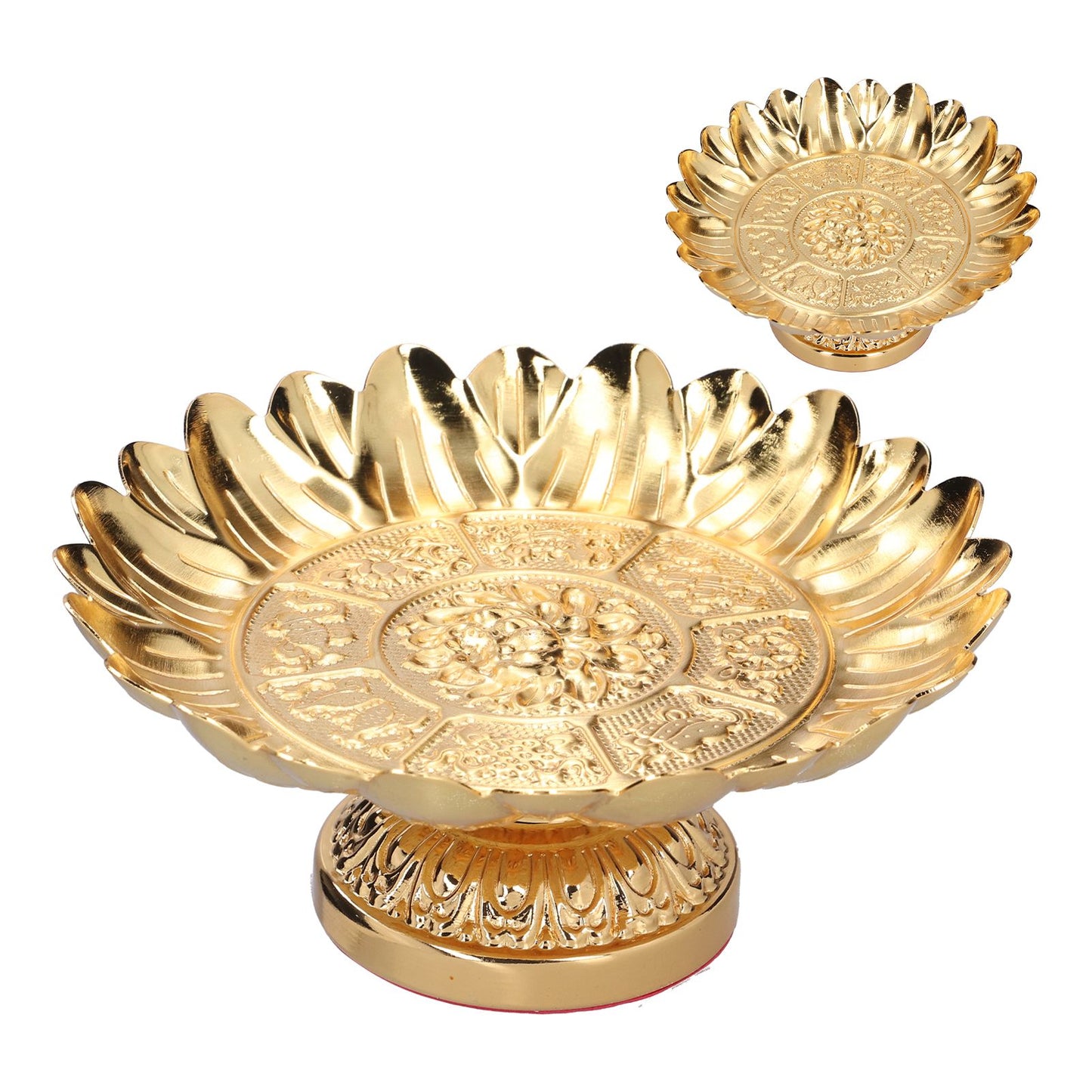 Fruit Tray Retro Style Flat Glossy Durable Alloy Decorative Plate for Temples Sacrifices Home Decoration V1294-YM0523-3115210216511