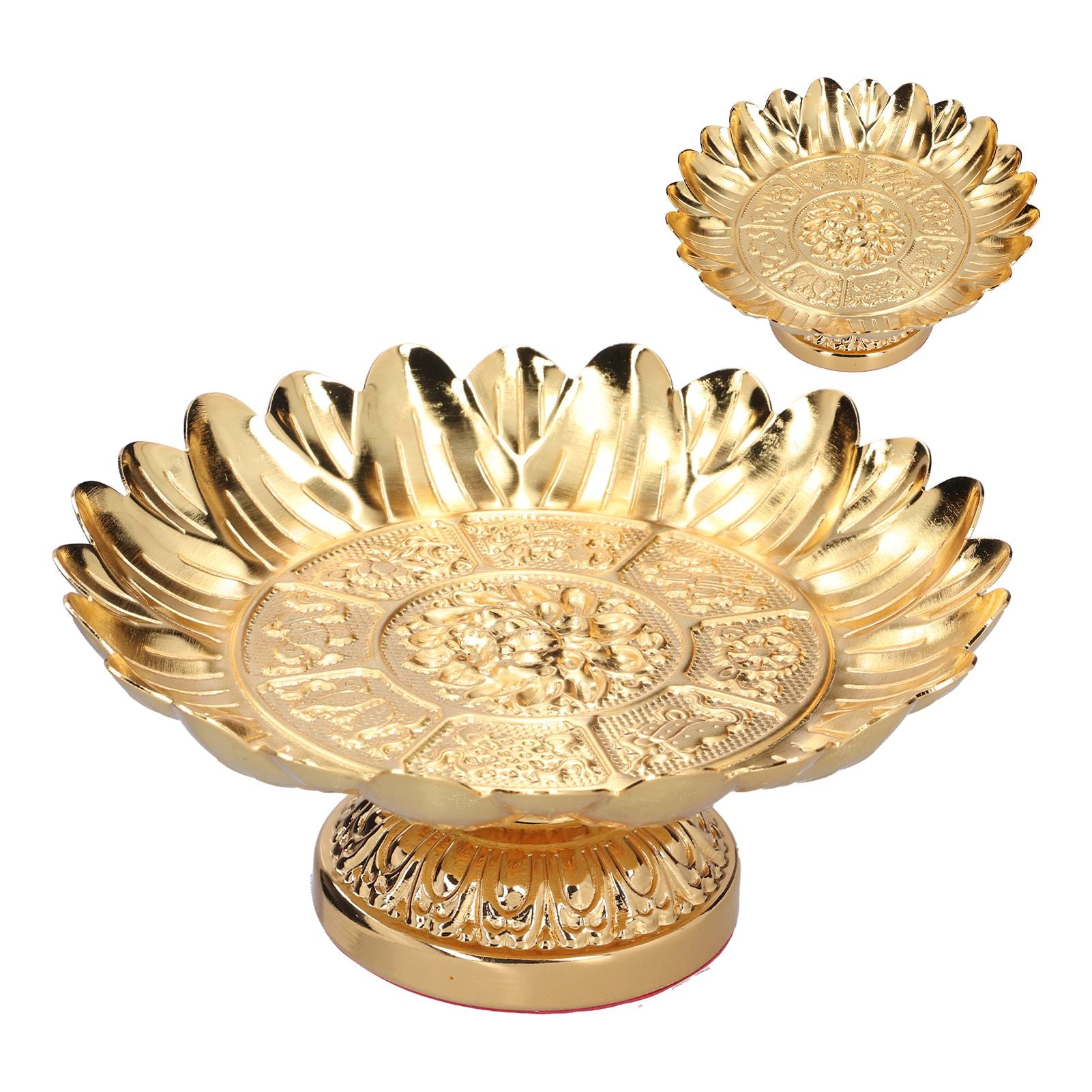 Fruit Tray Retro Style Flat Glossy Durable Alloy Decorative Plate for Temples Sacrifices Home Decoration V1294-YM0523-3115210216511