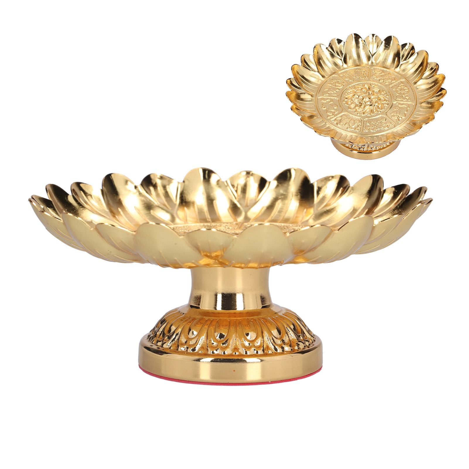 Fruit Tray Retro Style Flat Glossy Durable Alloy Decorative Plate for Temples Sacrifices Home Decoration V1294-YM0523-3115210216511