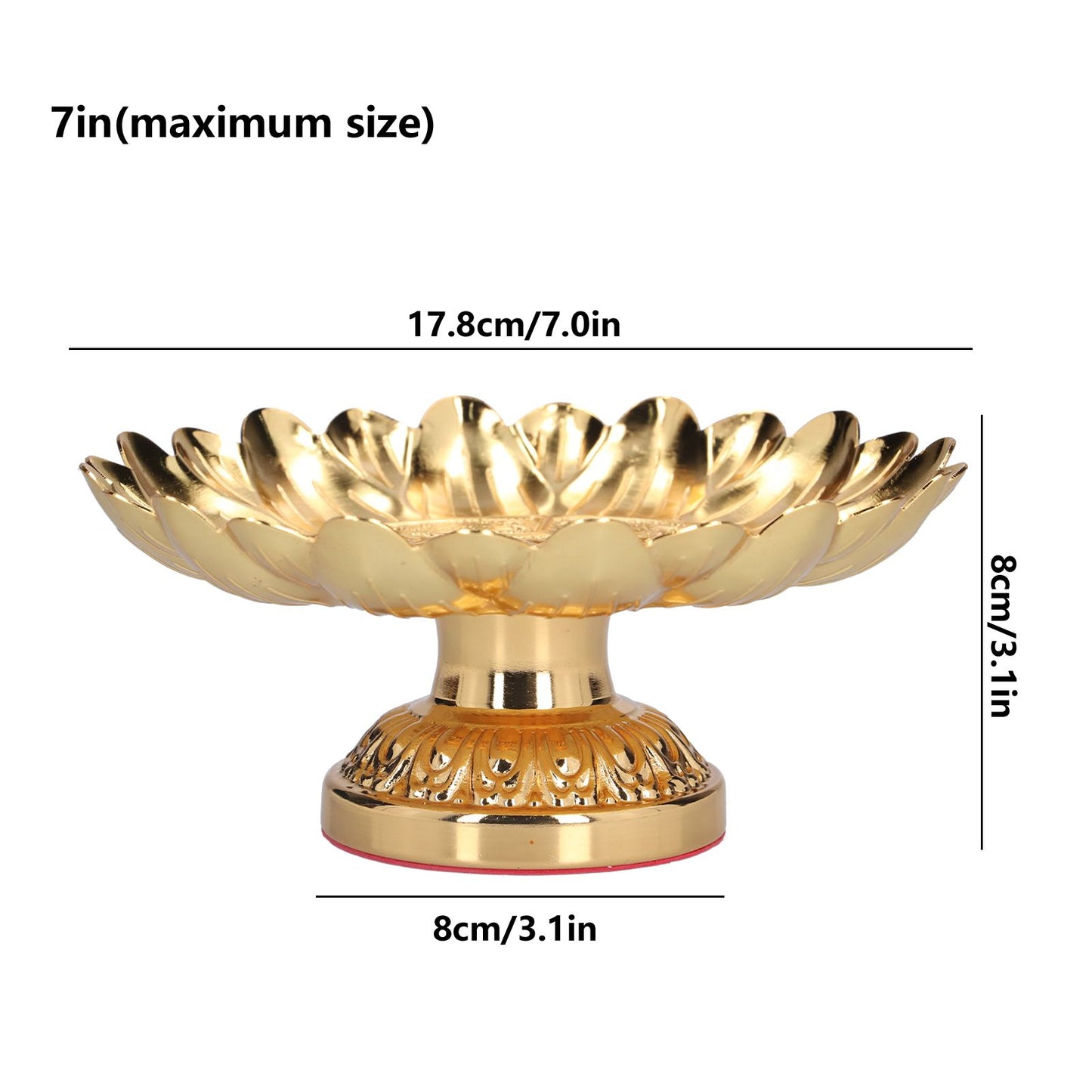 Fruit Tray Retro Style Flat Glossy Durable Alloy Decorative Plate for Temples Sacrifices Home Decoration V1294-YM0523-3115210216511