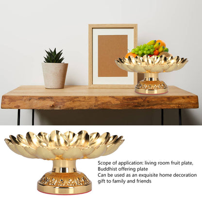 Fruit Tray Retro Style Flat Glossy Durable Alloy Decorative Plate for Temples Sacrifices Home Decoration V1294-YM0523-3115210216511